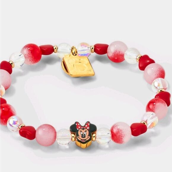 Little Words Project Minnie Mouse Stacker Beaded Bracelet- Red Polka-Dot - Picture 2 of 8
